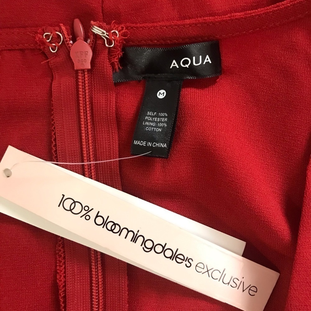 NWT - Aqua Cold Shoulder Ruffle Dress Burnt Orange High Low Wedding Guest Fall - Picture 9 of 10